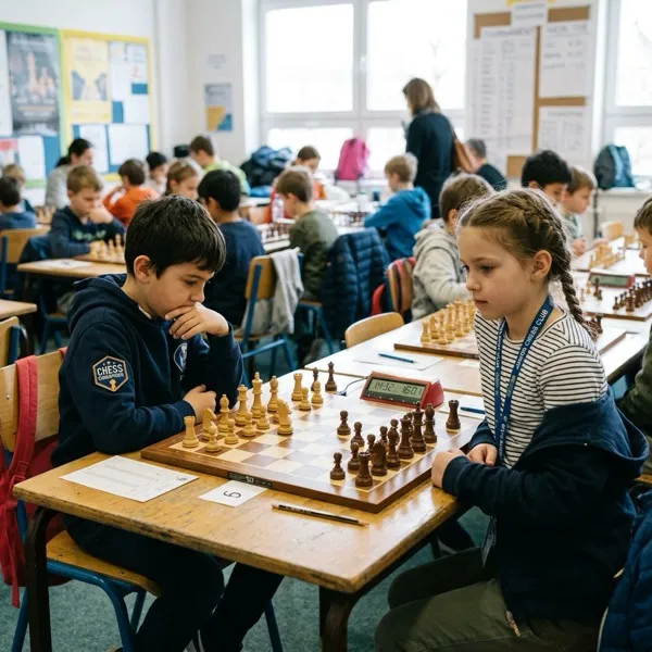 Niños jugando al ajedrez
